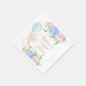 Roze Blauwe Ballonnen Bloemen Het is Twins Baby sh Servet (Hoek)