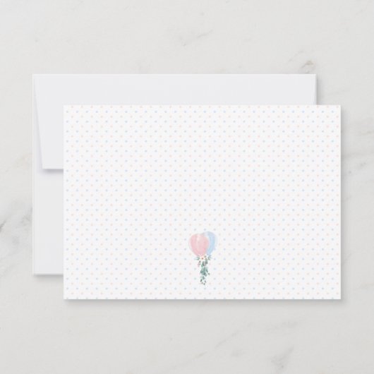 Roze Blauwe Ballonnen Boeken Voor Baby Verlangkaar Kaart (Achterkant)