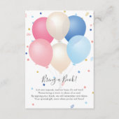 Roze Blauwe Ballonnen & Confetti Breng een Boek Informatiekaartje (Voorkant)