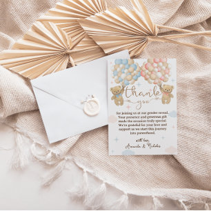 Roze Blauwe Ballonnen Geslacht onthullen Bedankkaart