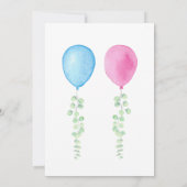 Roze Blauwe Ballonnen Geslacht onthullen Kaart (Achterkant)