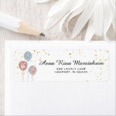 *~* Roze blauwe ballonnen Gold Glitter Baby shower Etiket (Insitu)