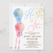 Roze & blauwe ballonnen onthullen geslacht kaart (Voorkant)