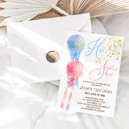 Roze & blauwe ballonnen onthullen geslacht kaart