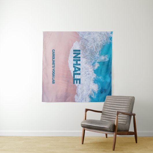 Roze Blauwe Beach Bermuda Wandkleed (In Situ (horizontaal))