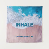 Roze Blauwe Beach Bermuda Wandkleed (Voorkant)