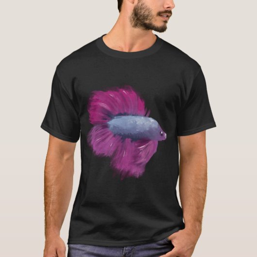 Roze blauwe betta vis t-shirt (Voorkant)