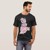 Roze Blauwe Betta Vis Waterverfeffect T-shirt (Voorkant volledig)