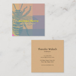 Roze blauwe bijen Professional Vierkante Visitekaartje