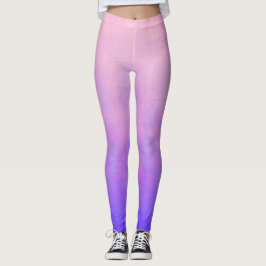 Roze blauwe bijtende ombre leggings