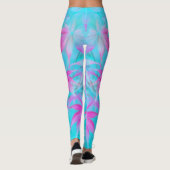 roze blauwe blad leggings (Achterkant)
