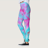 roze blauwe blad leggings (Links)
