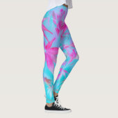 roze blauwe blad leggings (Rechts)