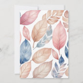 Roze Blauwe Bloemen Boho Chic Baby shower Kaart (Achterkant)