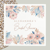 Roze Blauwe Bloemen Boho Chic Vrijgezellenfeest Servet