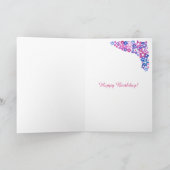 Roze Blauwe Bloemen Custom Front 21st Birthday Kaart (Binnen)