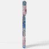 Roze Blauwe Bloemen Fonkeling Case-Mate iPhone Case (Achterkant / Rechts)