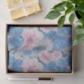 Roze Blauwe Bloemen Fonkeling Tissuepapier (Geschenk)