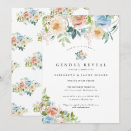 Roze & Blauwe Bloemen | Geslacht Reveal Baby Showe