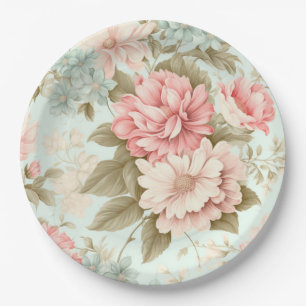 Roze Blauwe Bloemen Papieren Bord