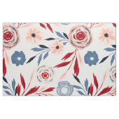 Roze, blauwe bloemen. stof (Fat Quarter)