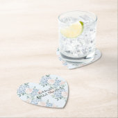 Roze Blauwe Bloemen Strepen Bruidsmeisjesfeest Kartonnen Onderzetters (Insitu)