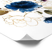 Roze blauwe bloemen Twins 1st Birthday Welcome Sig Poster (Hoek)