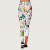 Roze, blauwe bloemen: vosentuin. leggings (Achterkant)