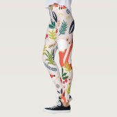 Roze, blauwe bloemen: vosentuin. leggings (Links)