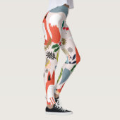 Roze, blauwe bloemen: vosentuin. leggings (Rechts)