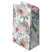Roze & Blauwe Bloemendessin Cadeautas (Voorkant Gekanteld)