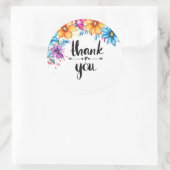 Roze blauwe bloemetjes dank u sticker (Tas)