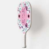 Roze Blauwe Bloemige Pickleball Paddle als Cadeau (Links)