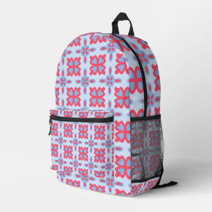 Roze & Blauwe Bloemige Rugzak
