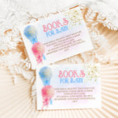 Roze Blauwe Boeken voor Baby Gender Reveal Shower Informatiekaartje