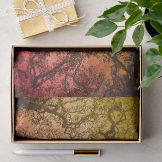 Roze blauwe bomen tissuepapier (Geschenk)