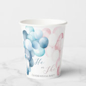 Roze & Blauwe boog Waterverf Geslacht onthullen Papieren Bekers (Achterkant)