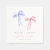 Roze Blauwe Bow Geslacht Onthullen Papieren servet (Voorkant)