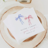 Roze Blauwe Bow Geslacht Onthullen Papieren servet