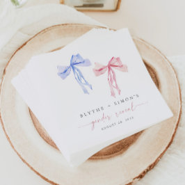 Roze Blauwe Bow Geslacht Onthullen Papieren servet