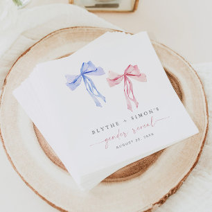 Roze Blauwe Bow Geslacht Onthullen Papieren servet