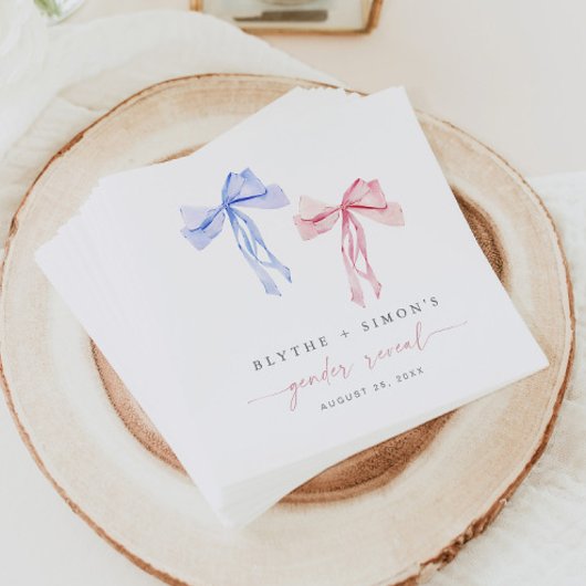 Roze Blauwe Bow Geslacht Onthullen Papieren servet