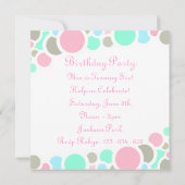 Roze & Blauwe Bubbels Verjaardag Uitnodiging (Achterkant)