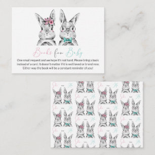 Roze Blauwe Bunnies Geslacht Boeken voor Baby Informatiekaartje