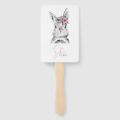 Roze Blauwe Bunnies Handwaaier (Achterkant)