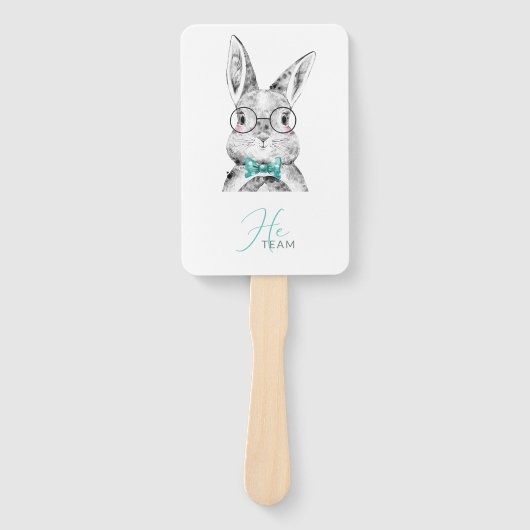 Roze Blauwe Bunnies Handwaaier (Voorkant)