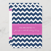 Roze Blauwe Chevron 20e verjaardag Kaart (Voorkant / Achterkant)