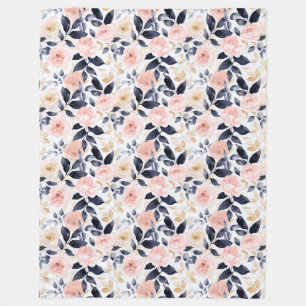 Roze Blauwe Chic Bloemen Bruidsdouche Fleece Deken