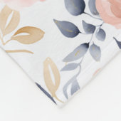 Roze Blauwe Chic Bloemen Bruidsdouche Fleece Deken (Hoek)