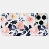 Roze Blauwe Chic Bloemen Case-Mate iPhone Case (Achterkant (horizontaal))